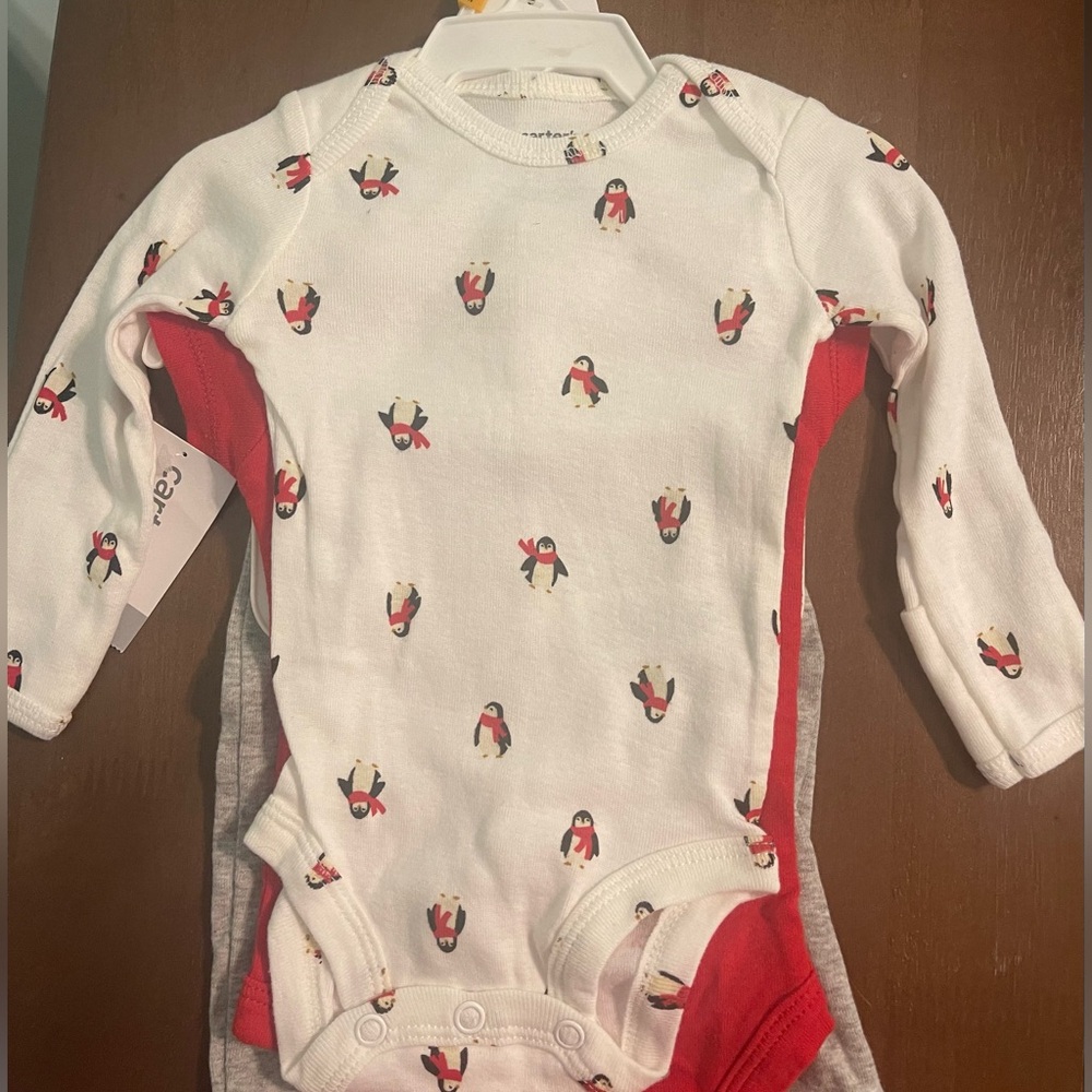 Baby Boy 3-Piece Cool Dude/Penguin Long/Short Sleeve Shirt/ Pant Set